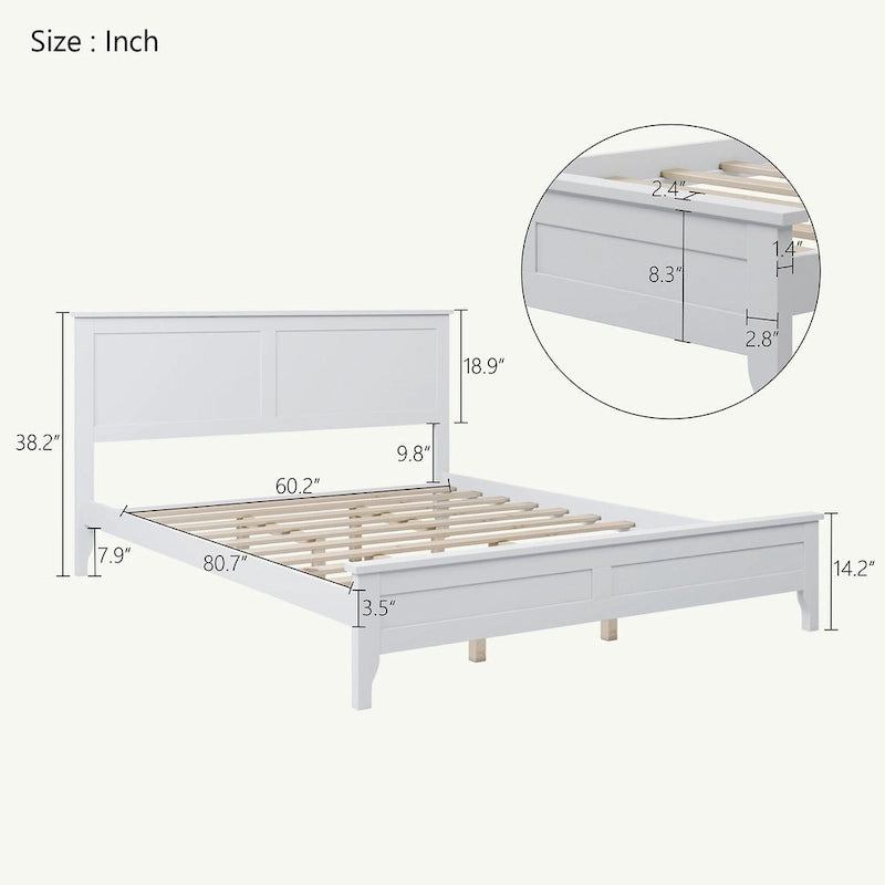 Solid Wood Queen Platform Bed