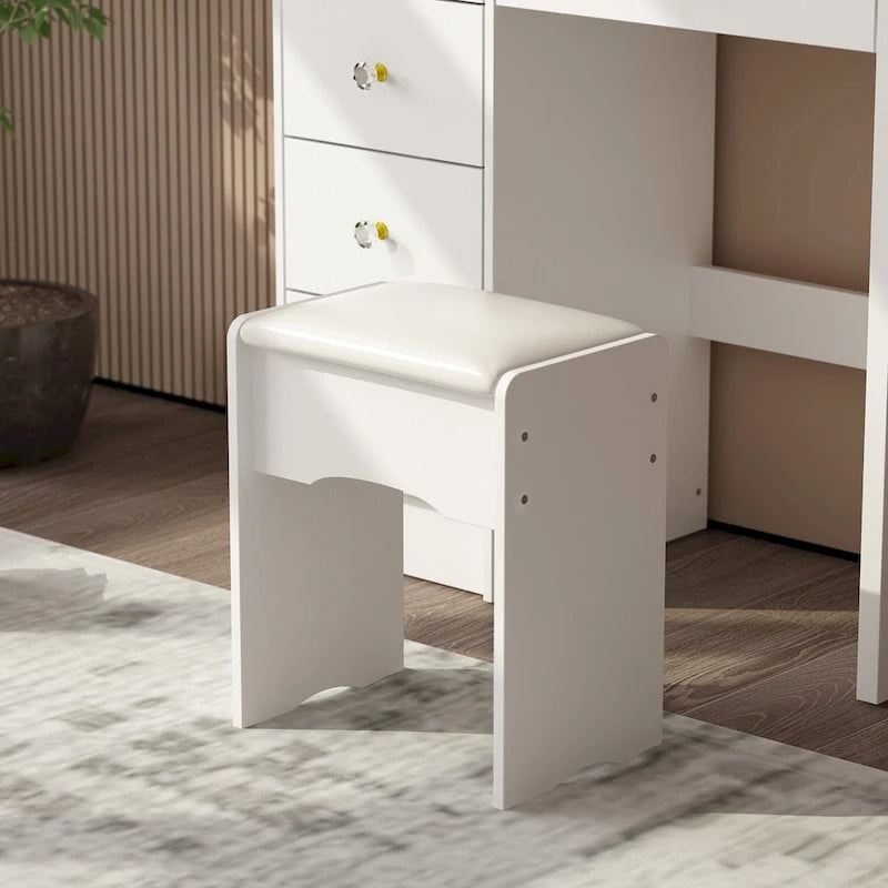 Timechee 31.5 Wide Makeup Vanity Set with Stool, Mirror,3 Color Light - 31.5W