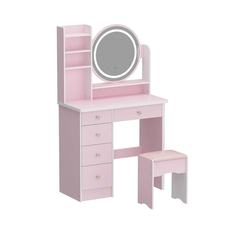 Timechee 31.5 Wide Makeup Vanity Set with Stool, Mirror,3 Color Light - 31.5W