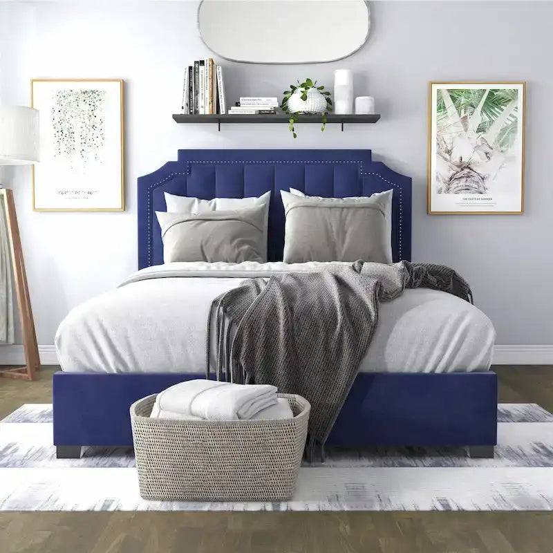 Furniture of America Chapla Art Deco Upholstered 4-drawer Platform Storage Bed