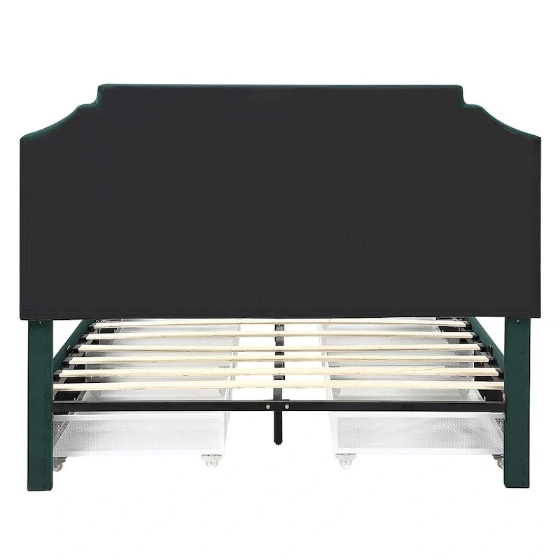 Furniture of America Chapla Art Deco Upholstered 4-drawer Platform Storage Bed