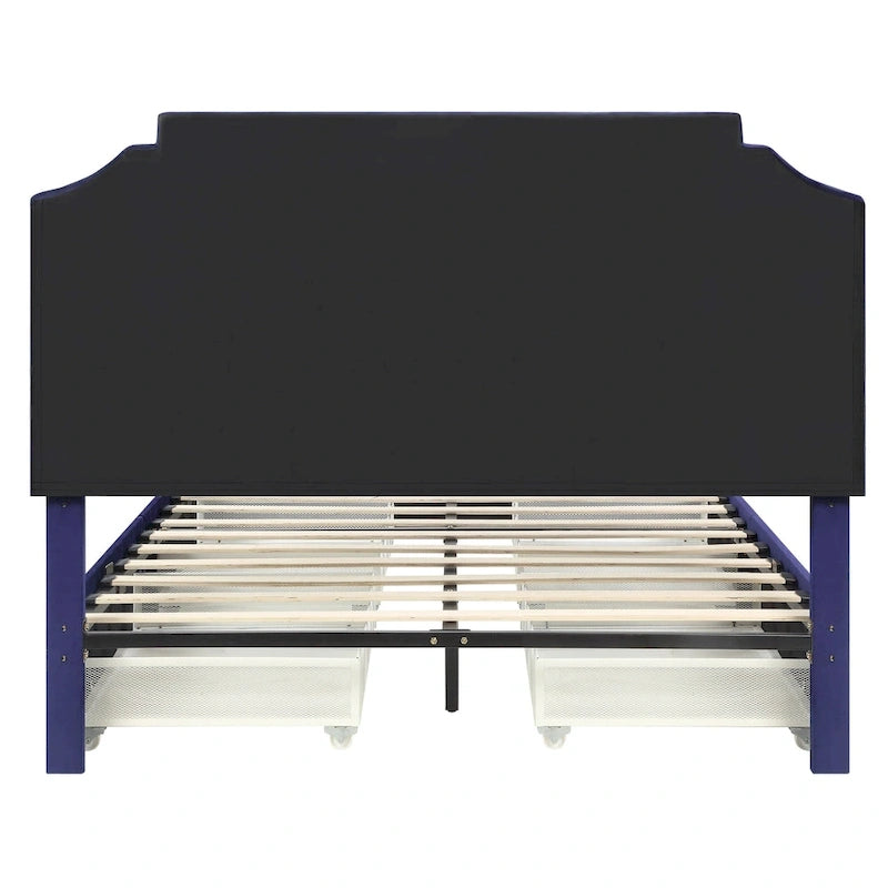 Furniture of America Chapla Art Deco Upholstered 4-drawer Platform Storage Bed