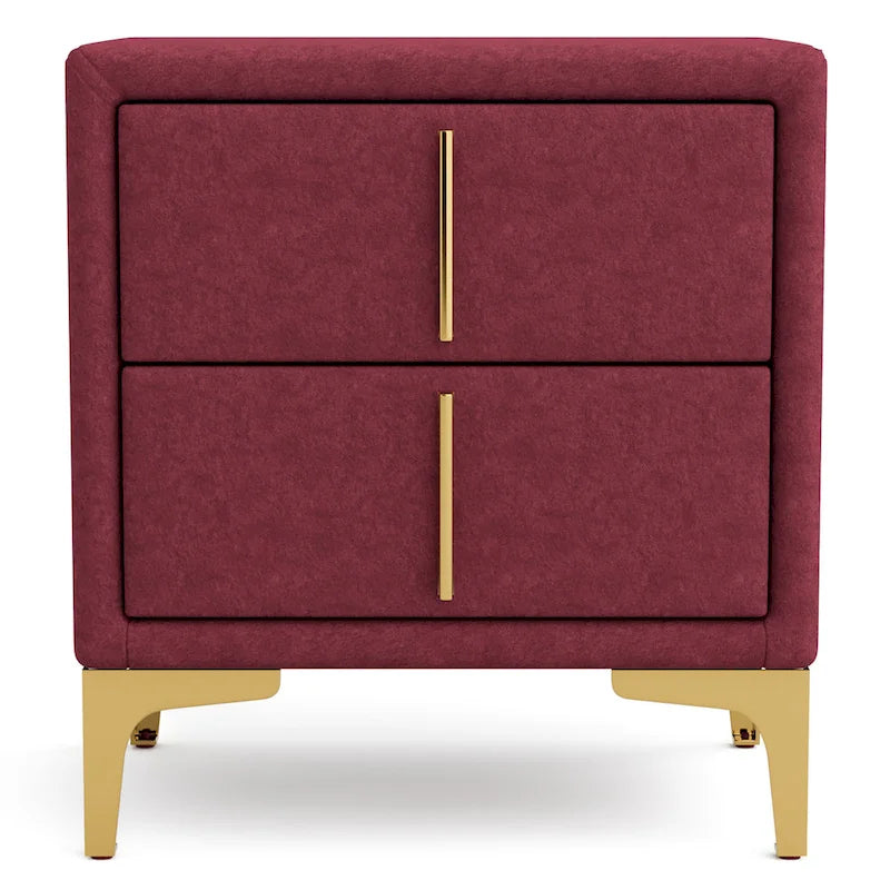 Glim Glam Fabric 2-Drawer Nightstand by Furniture of America