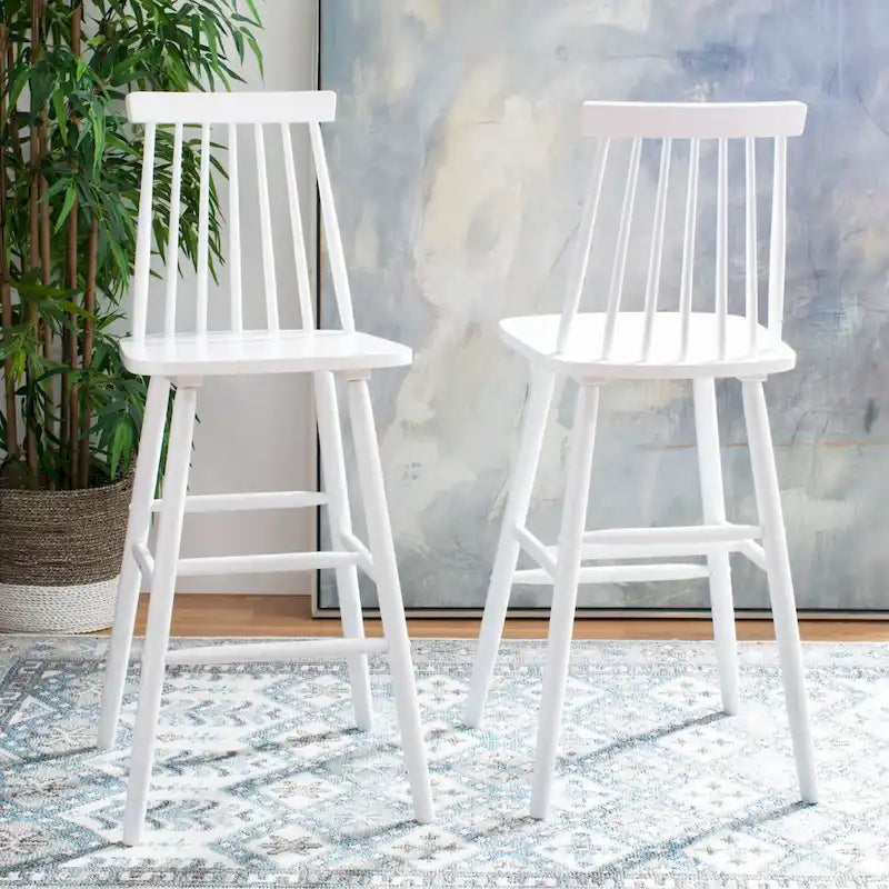 SAFAVIEH Texie 30-In. Spindle Farmhouse Bar Stool (Set of 2) - 19.3 x 20.9 x 44.2 - 19Wx21Dx45H