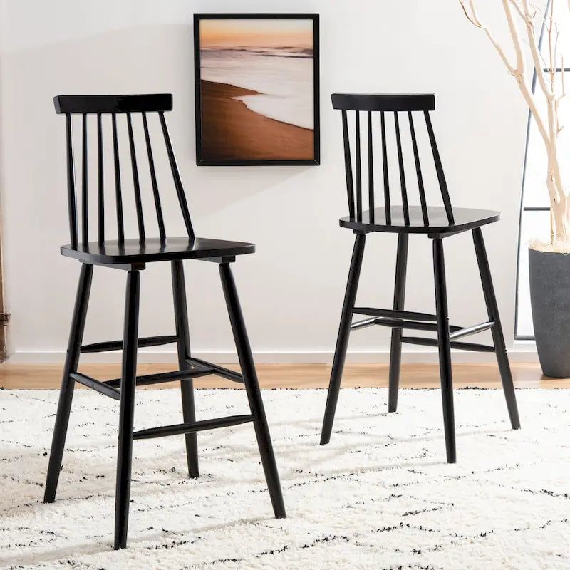 SAFAVIEH Texie 30-In. Spindle Farmhouse Bar Stool (Set of 2) - 19.3 x 20.9 x 44.2 - 19Wx21Dx45H
