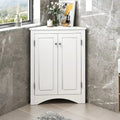 White Triangle Bathroom Storage Cabinet with Adjustable Shelves - 17.2W x 17.2D x 31.5H