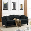 [Video] 79 Chesterfield Sofa Black Velvet for Living Room, 3 Seater Sofa Tufted Couch with Rolled Arms and Nailhead for Living