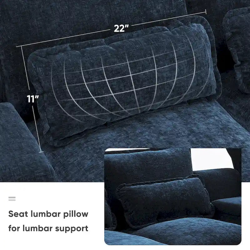 [VIDEO provided][New]123*55 Modern U-shaped Sofa with Console,Cupholders and USB Ports,6-seat Upholstered Symmetrical Indoor Fu