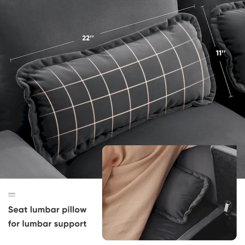 [VIDEO provided][New]123*55 Modern U-shaped Sofa with Console,Cupholders and USB Ports,6-seat Upholstered Symmetrical Indoor Fu