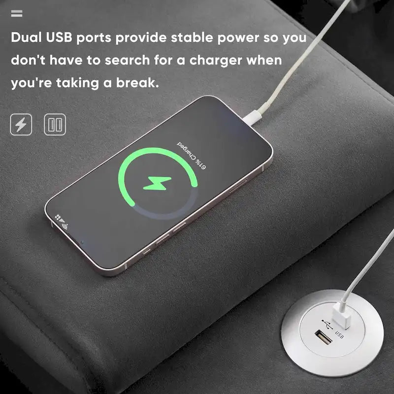 [VIDEO provided][New]123*55 Modern U-shaped Sofa with Console,Cupholders and USB Ports,6-seat Upholstered Symmetrical Indoor Fu