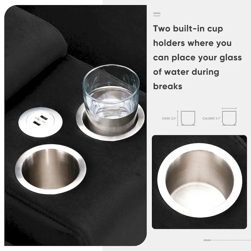 [VIDEO provided][New]123*55 Modern U-shaped Sofa with Console,Cupholders and USB Ports,6-seat Upholstered Symmetrical Indoor Fu