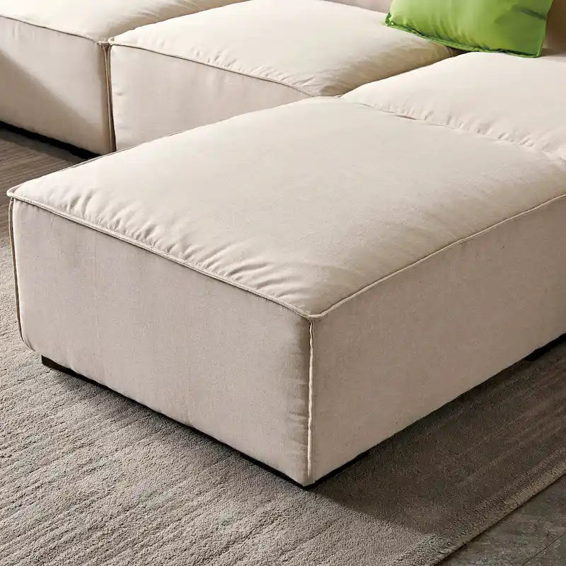 Modular Sectional Fabric Sofa (Beige)