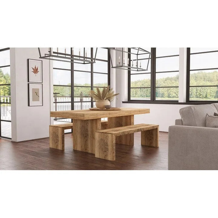 Timbergirl Handmade Solid Mango Wood Dining Table - 80