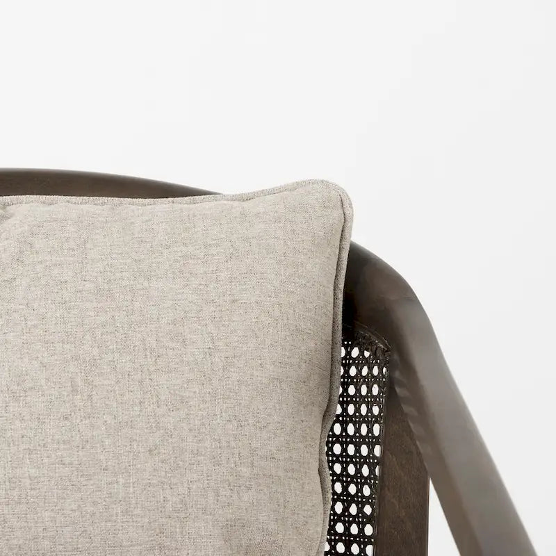 Landon Wood and Fabric w/Cane Accent Chair