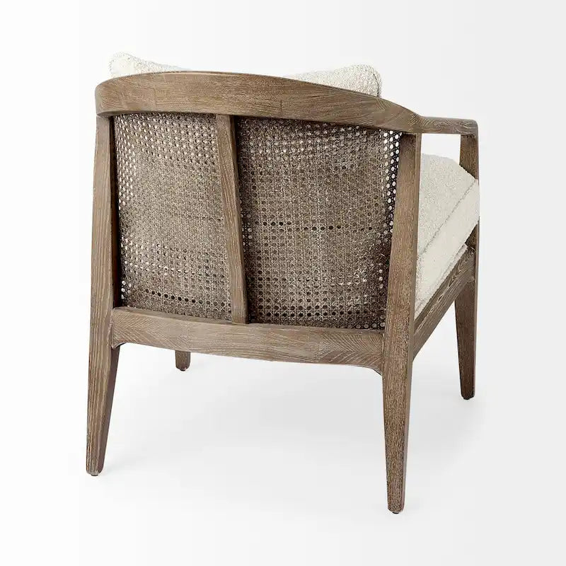 Landon Wood and Fabric w/Cane Accent Chair