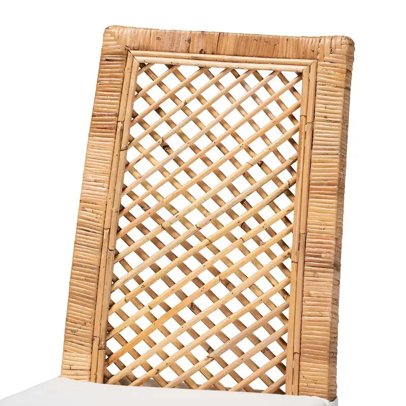 Argos Modern Bohemian Natural Brown Rattan 2-Piece Dining Chair Set