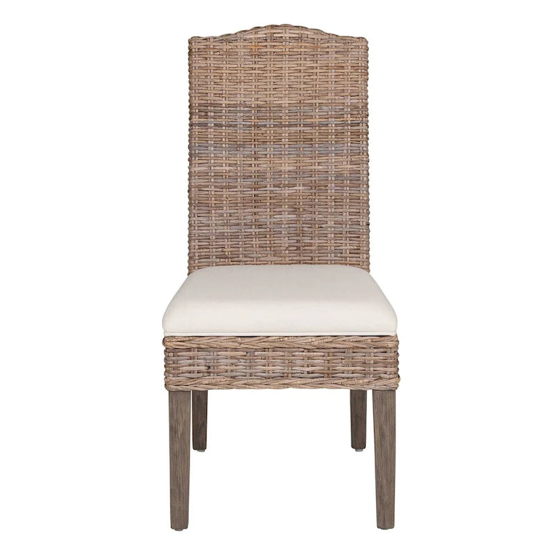 Natural Rattan Cushioned Dining Chairs By - Set Of 2 by East at Main