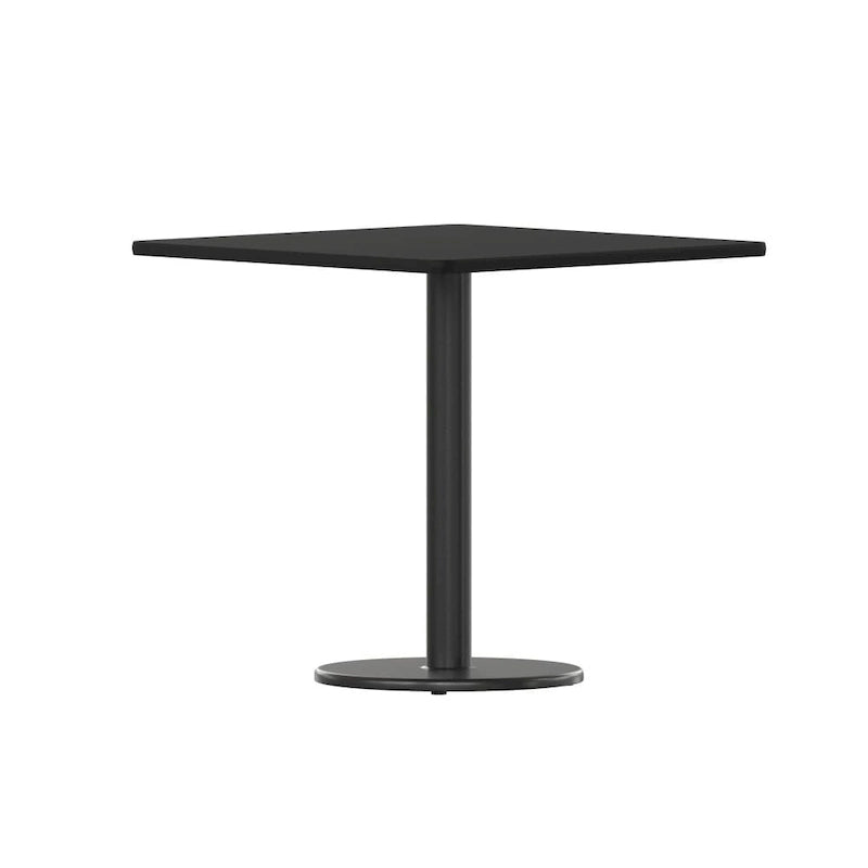 30 Square Laminate Table Top with 18 Round Table Height Base - 30W x 30D x 31.125H - 30W x 30D x 31.125H
