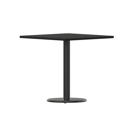 30 Square Laminate Table Top with 18 Round Table Height Base - 30W x 30D x 31.125H - 30W x 30D x 31.125H