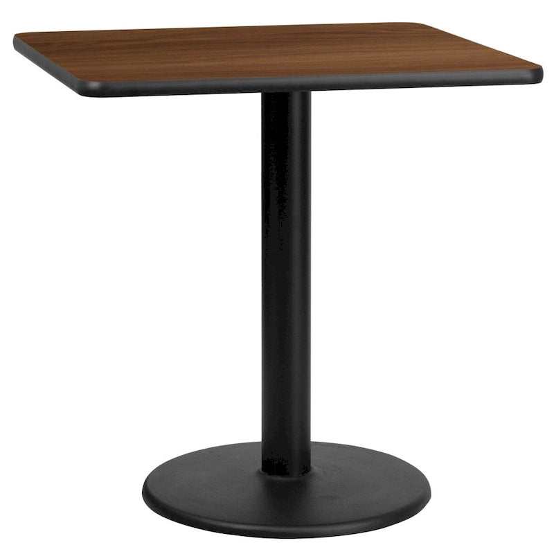 30 Square Laminate Table Top with 18 Round Table Height Base - 30W x 30D x 31.125H - 30W x 30D x 31.125H