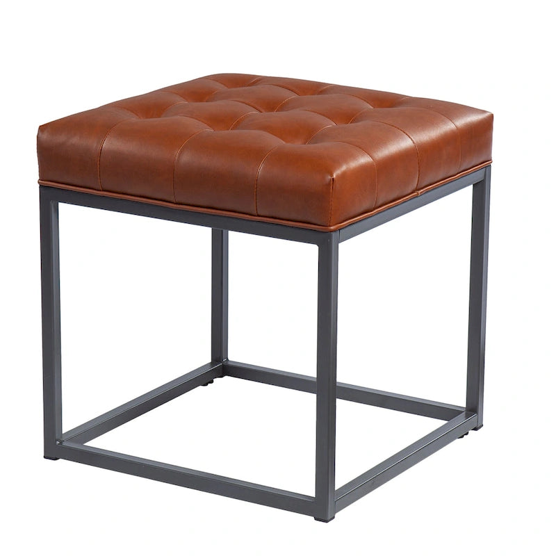SEI Furniture Healy Saddle Brown Mini Ottoman