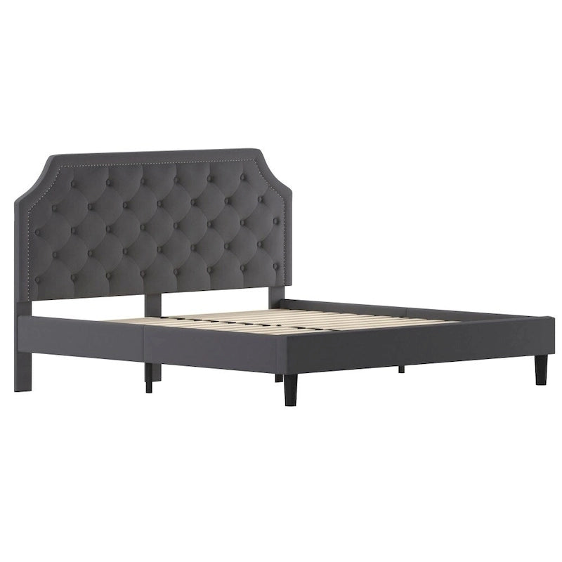 Arched Tufted Upholstered Platform Bed