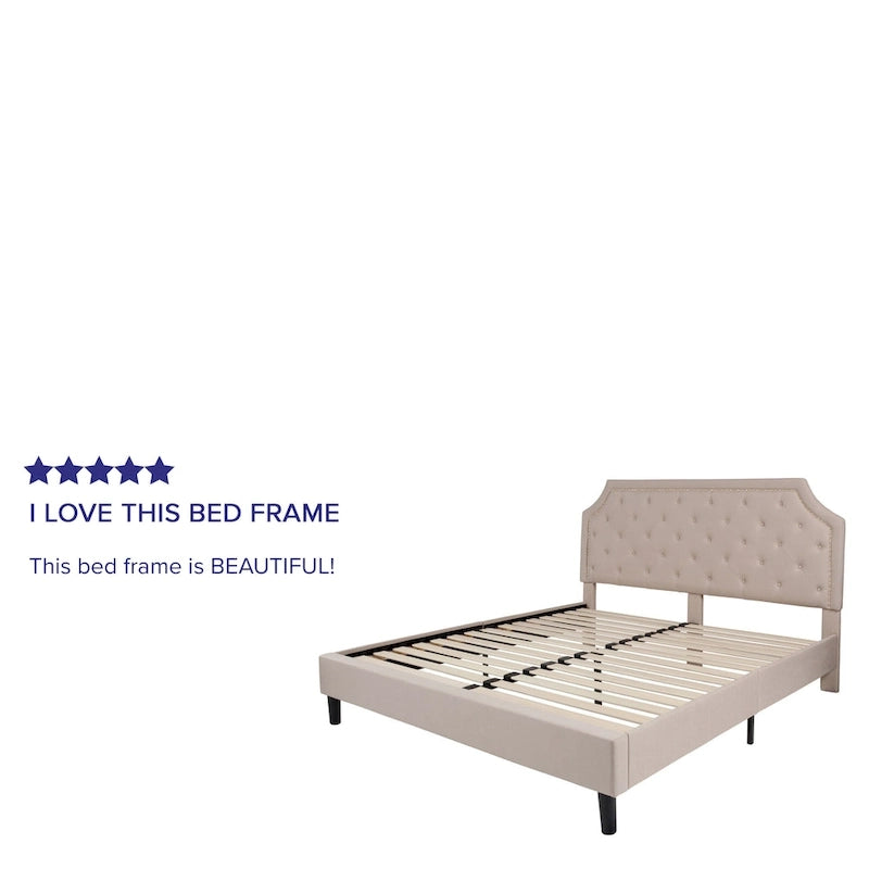Arched Tufted Upholstered Platform Bed