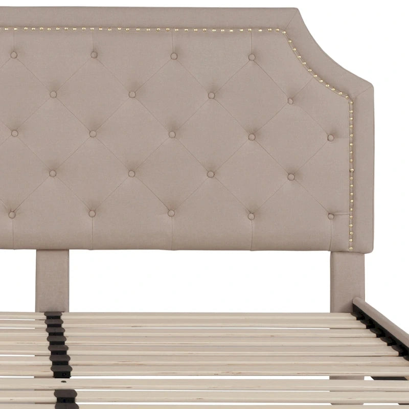 Arched Tufted Upholstered Platform Bed