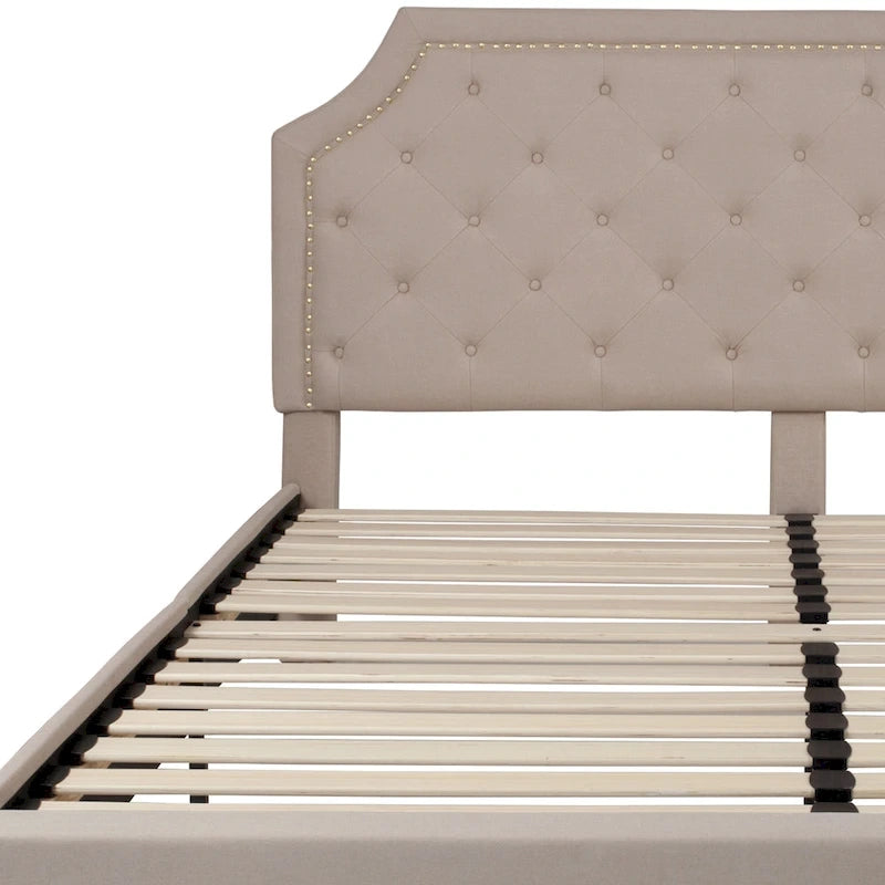 Arched Tufted Upholstered Platform Bed