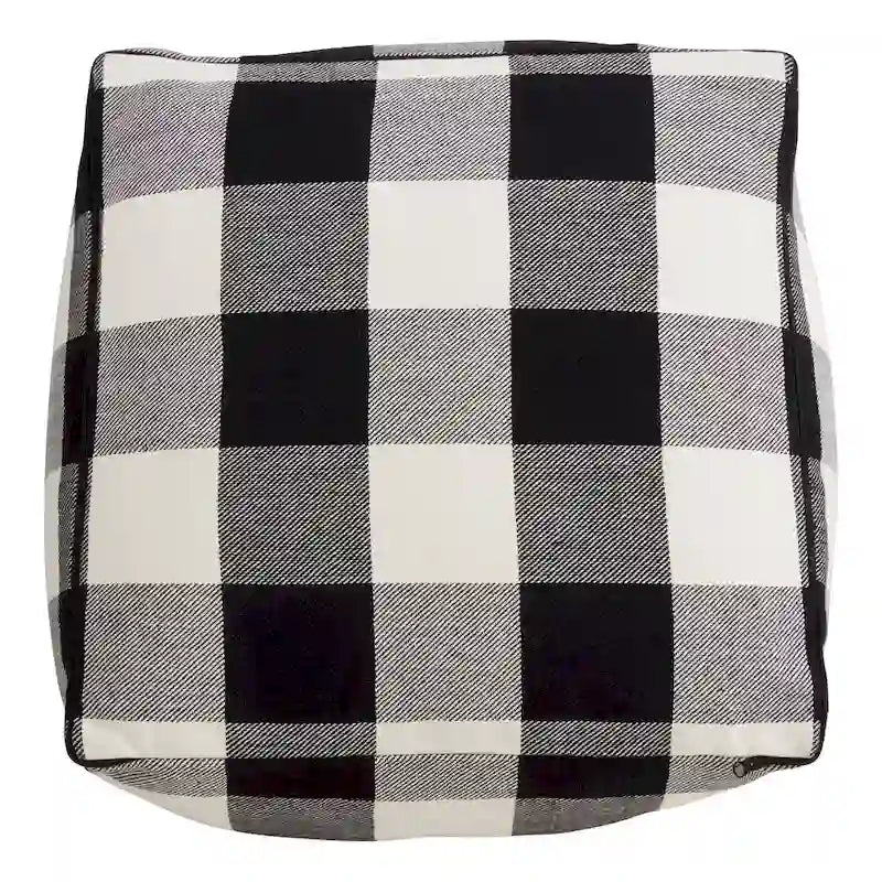 Buffalo Plaid Floor Pouf