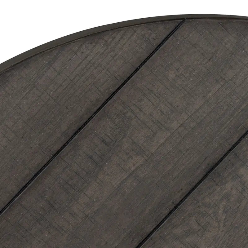 Modern Farmhouse Dusty Charcoal Distressed Splay Leg Round Cocktail Table