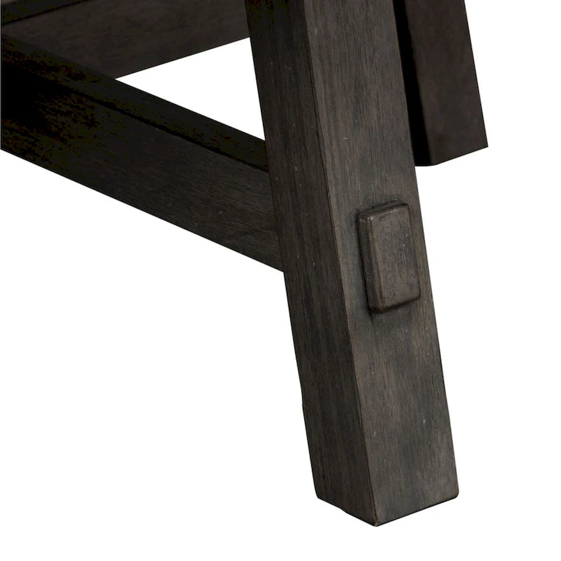 Modern Farmhouse Dusty Charcoal Distressed Splay Leg Round Cocktail Table