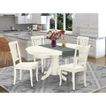 East West Furniture Dining Room Furniture Set- an Oval Kitchen Table and Wooden Seat Dining Chairs, Linen White(Pieces Option)