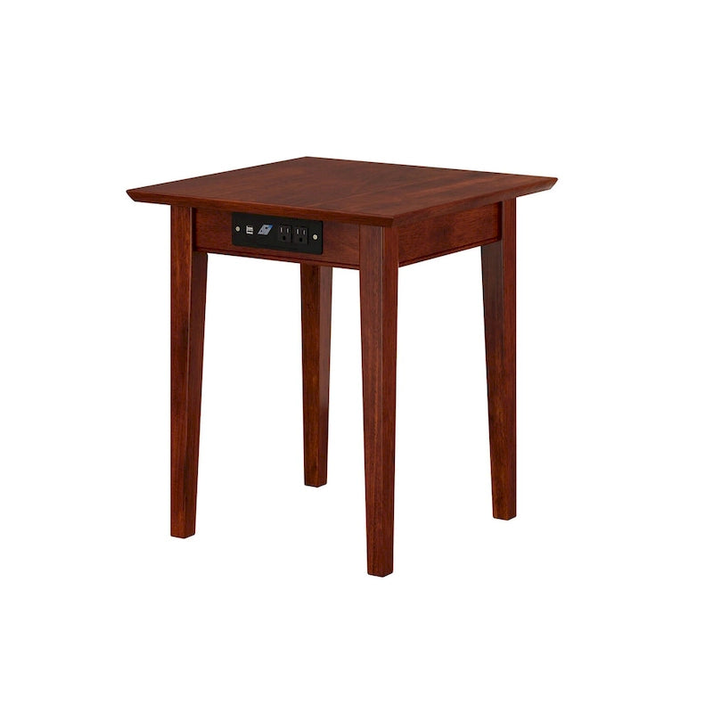 AFI Shaker End Table with Charger in Walnut
