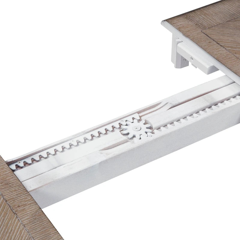 Magnolia Manor Antique White Weathered Bark Leg Table