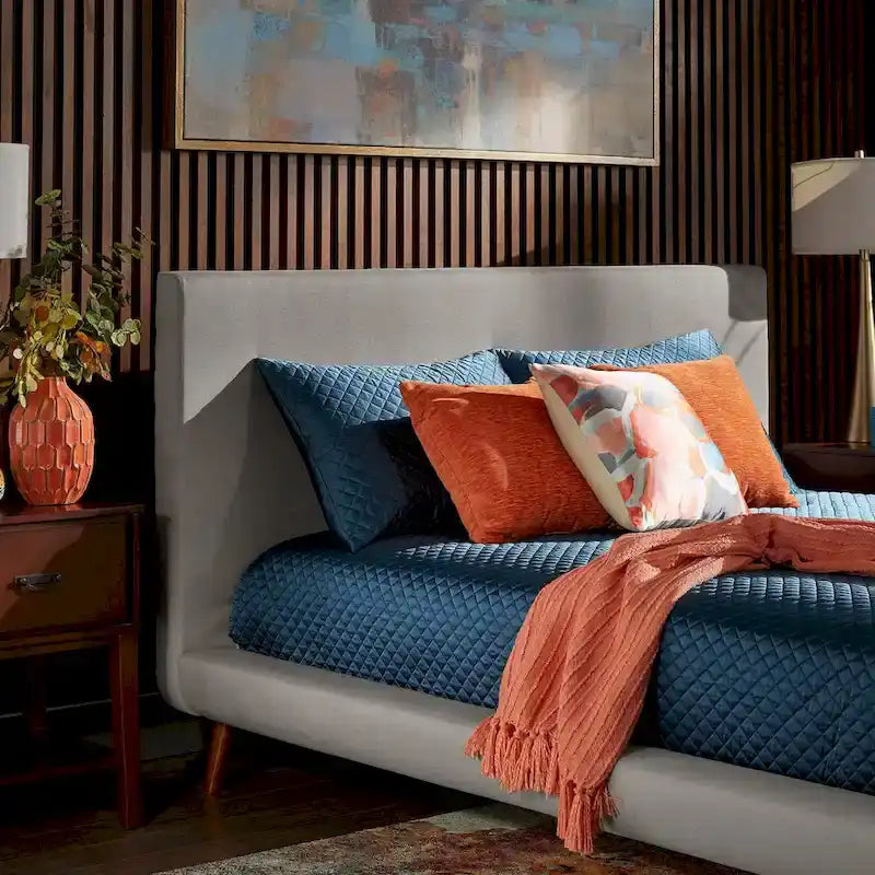 Laurencia Mid-Century Upholstered Platform Bed by iNSPIRE Q Modern