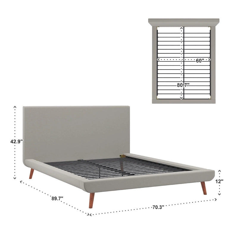Laurencia Mid-Century Upholstered Platform Bed by iNSPIRE Q Modern