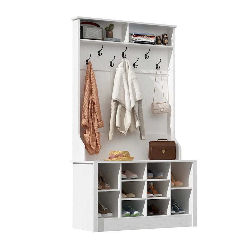 Coat Rack Hall Tree Shoe Bench Accent Furniture Entryway Living Room