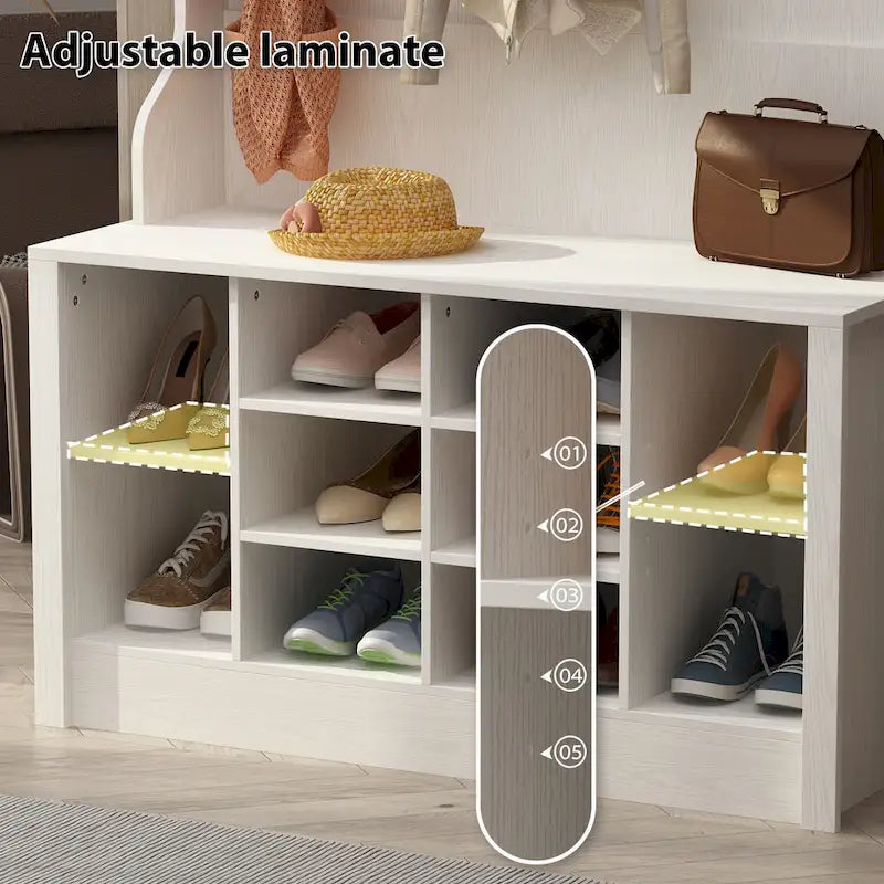 Coat Rack Hall Tree Shoe Bench Accent Furniture Entryway Living Room