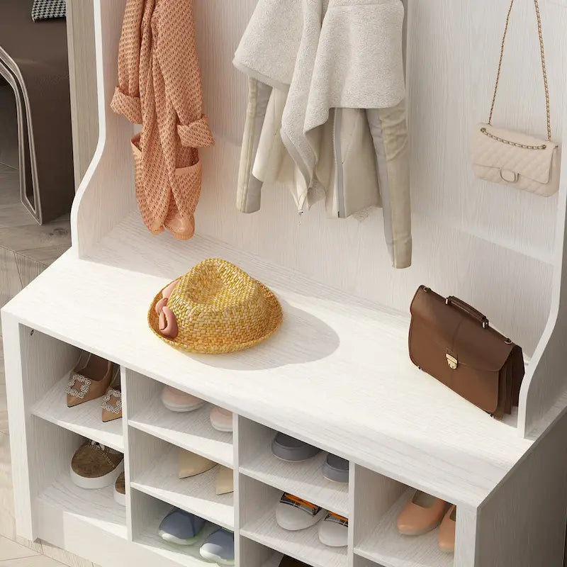 Coat Rack Hall Tree Shoe Bench Accent Furniture Entryway Living Room