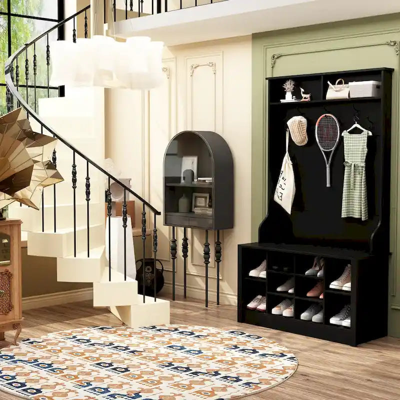 Coat Rack Hall Tree Shoe Bench Accent Furniture Entryway Living Room
