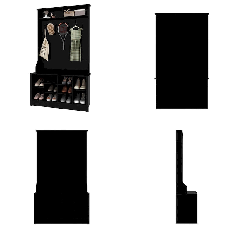 Coat Rack Hall Tree Shoe Bench Accent Furniture Entryway Living Room