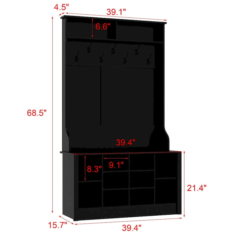 Coat Rack Hall Tree Shoe Bench Accent Furniture Entryway Living Room