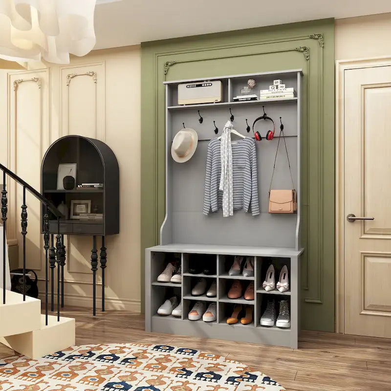 Coat Rack Hall Tree Shoe Bench Accent Furniture Entryway Living Room