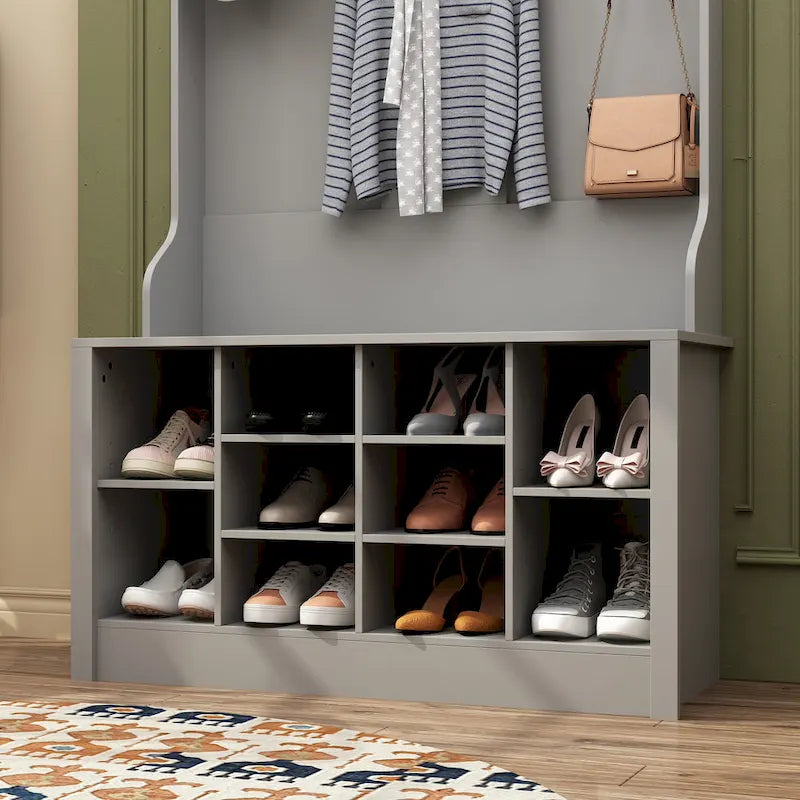 Coat Rack Hall Tree Shoe Bench Accent Furniture Entryway Living Room