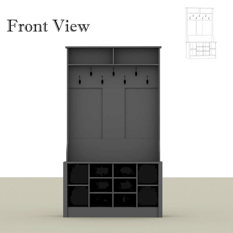 Coat Rack Hall Tree Shoe Bench Accent Furniture Entryway Living Room