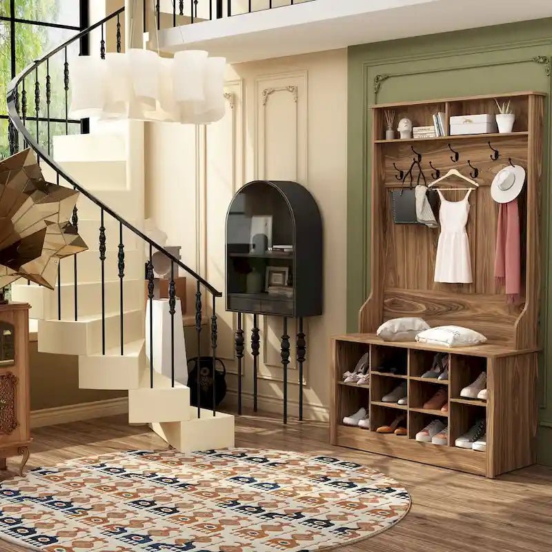 Coat Rack Hall Tree Shoe Bench Accent Furniture Entryway Living Room