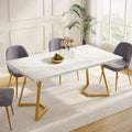 Modern Dining Dinner Table, 55 Inches Dining Room Table for 4-6 People