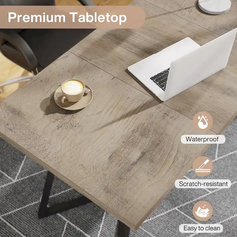 Modern Dining Dinner Table, 55 Inches Dining Room Table for 4-6 People