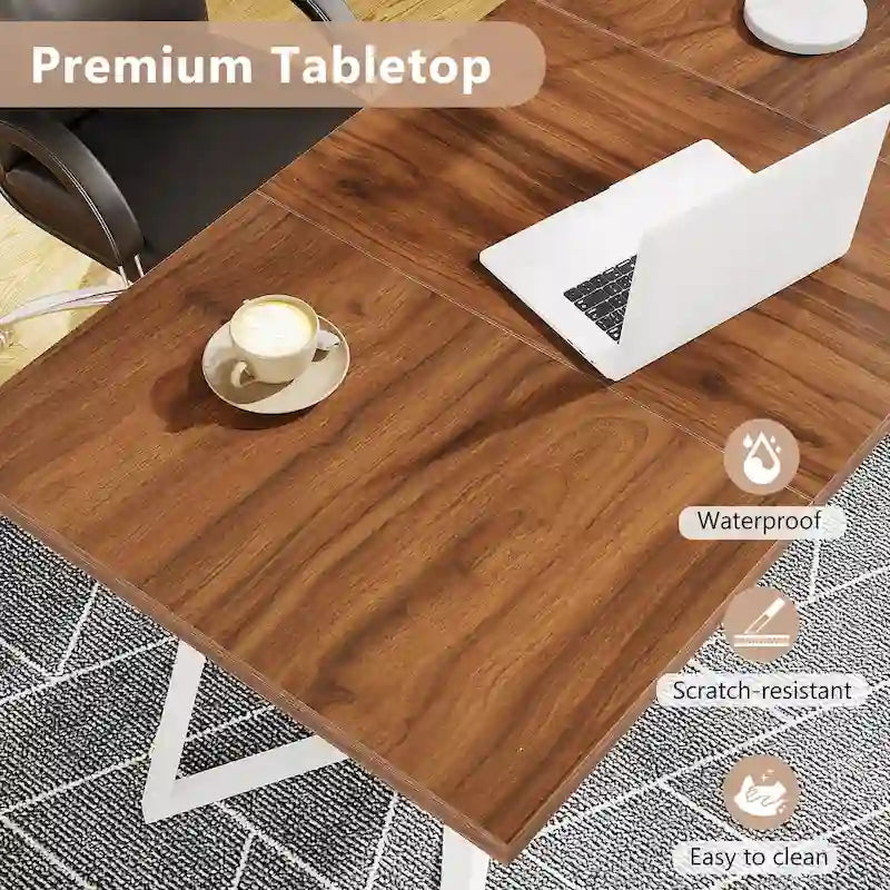 Modern Dining Dinner Table, 55 Inches Dining Room Table for 4-6 People